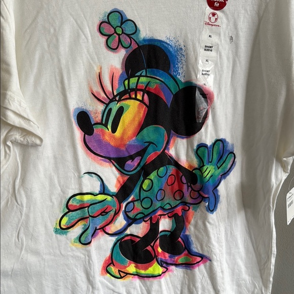 Disney White Tee with Vibrant Watercolor Design - Picture 4 of 5